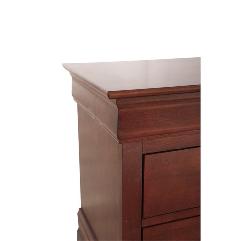 Cherry Finish 2 Drawer Engineered Wood Nightstand C828