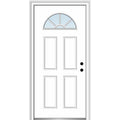 Steel Left-Hand Inswing 1/4 Lite 4-Panel Prehung Front Door 36" x 80" Y716416