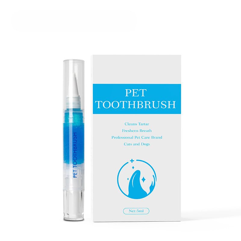 Pet Teeth Cleaning Pen 2-Pack Twist-Up Toothbrush Gel Kits with 45-Degree Soft Brush Head Y30527
