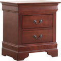 Cherry Finish 2 Drawer Engineered Wood Nightstand C828