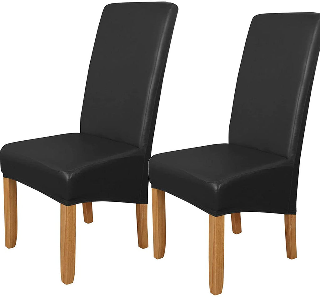 Pu Leather Waterproof Oilproof Stretch Dining Chair Covers 2 PCS K4165