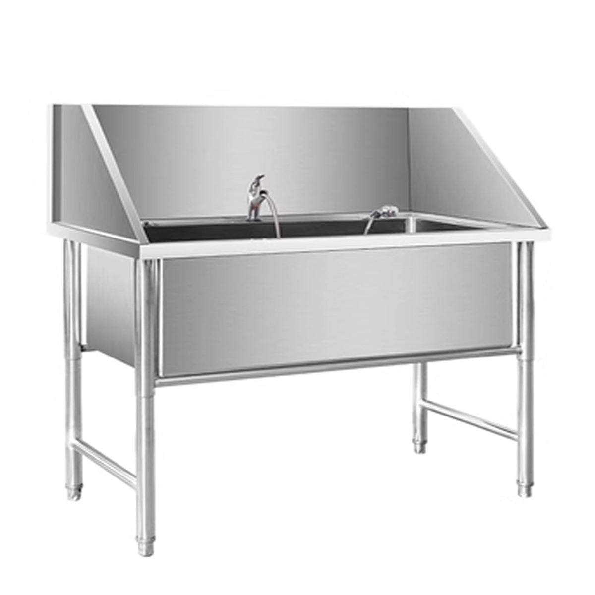 Stainless Steel Dog Grooming Bathtub with Sliding Door and Step J83019