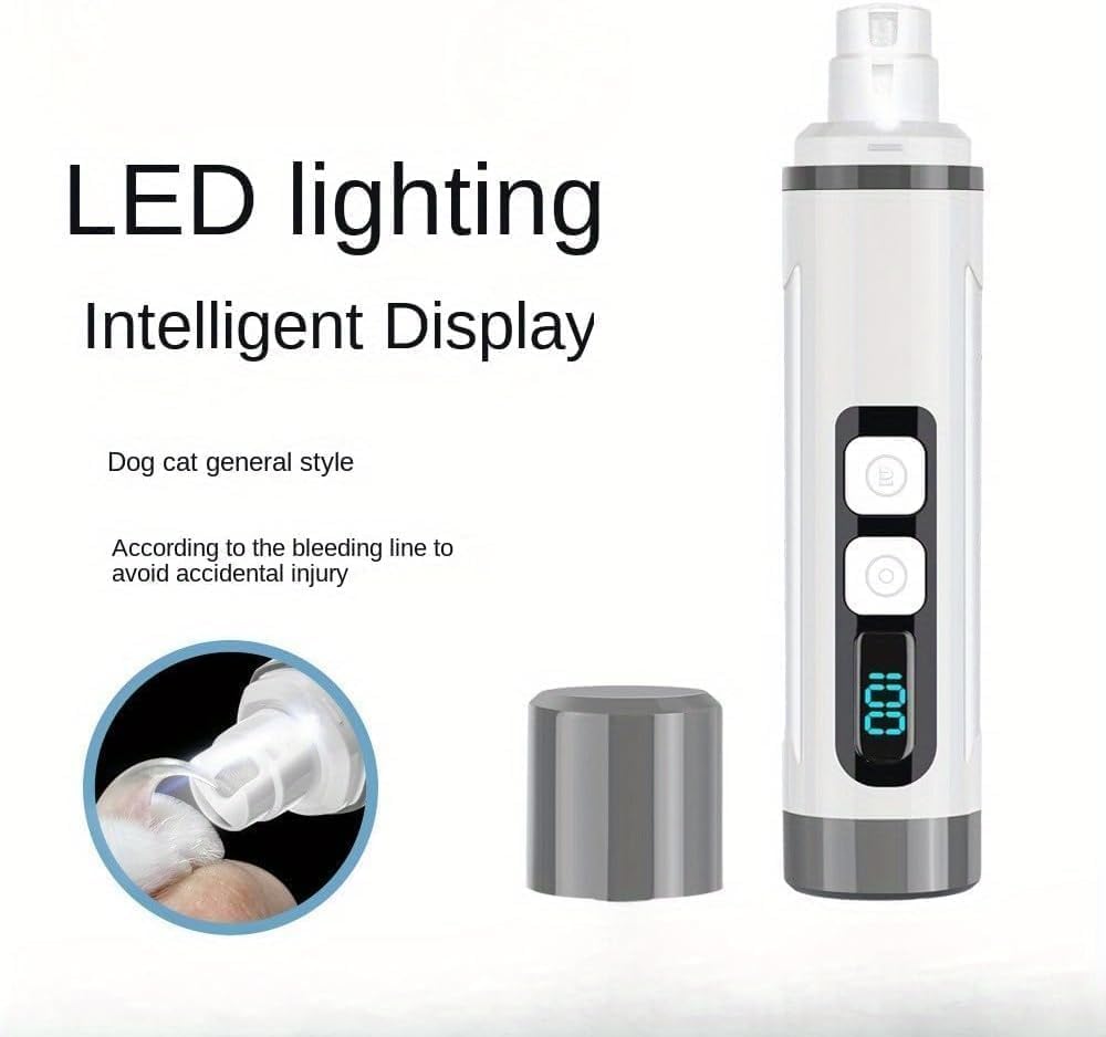 Ultra-Quiet Dog & Cat Nail Grinder with LED Light O4791