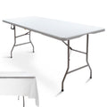 6FT Folding Picnic Table with Tablecloth F330