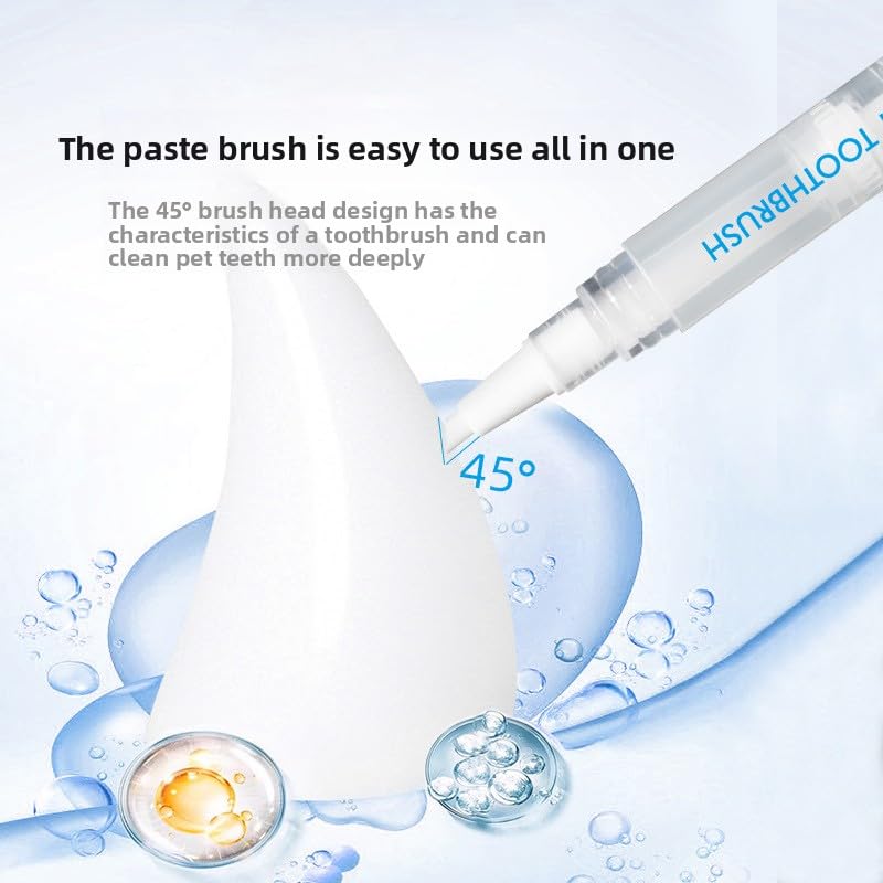 Pet Teeth Cleaning Pen 2-Pack Twist-Up Toothbrush Gel Kits with 45-Degree Soft Brush Head Y30527