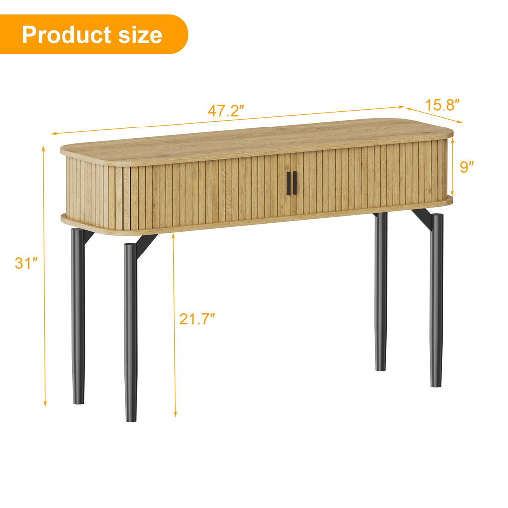47 in Fluted Console Table with Storage G670019