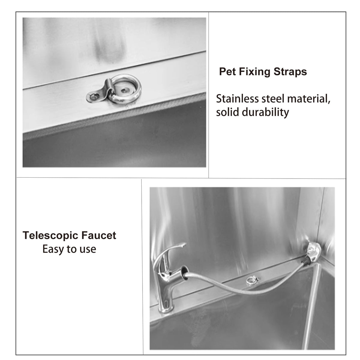 Stainless Steel Dog Grooming Bathtub with Sliding Door and Step J83019