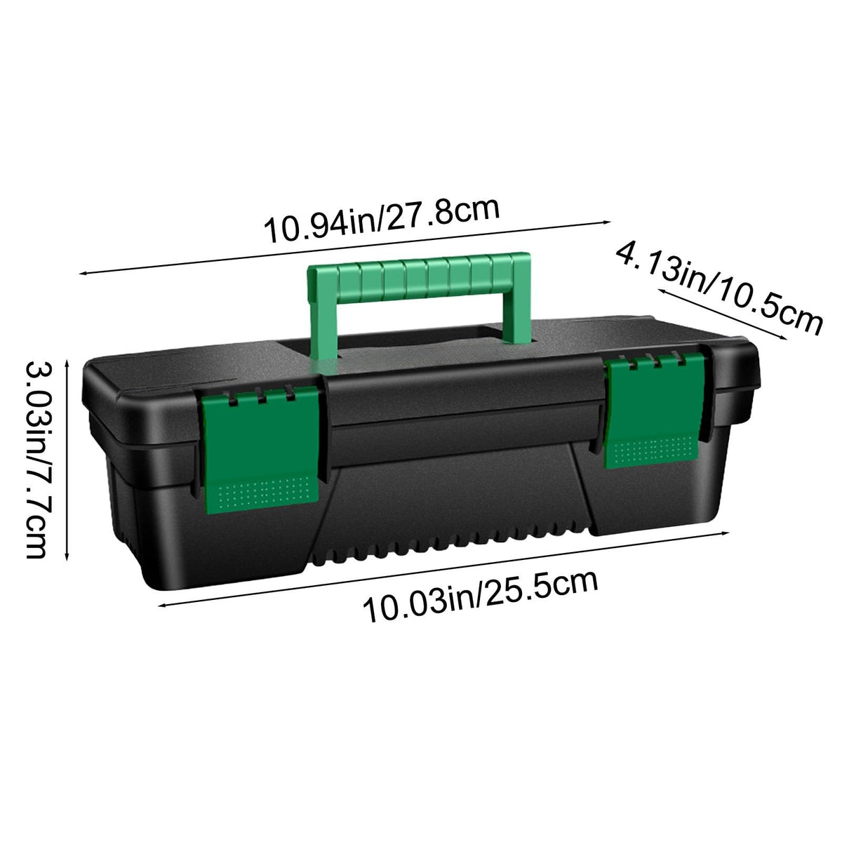 10-Inch Plastic Toolbox with Removable Tray and Double Lock P2784