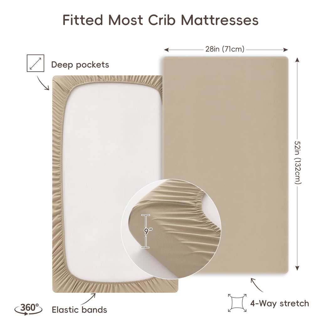 3 Pack Ultra Soft Breathable Fitted Crib Sheets 28x52 Inch Y64216