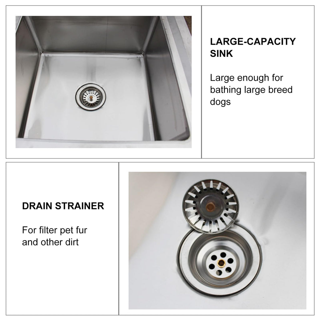 Stainless Steel Dog Grooming Bathtub with Sliding Door and Step J83019