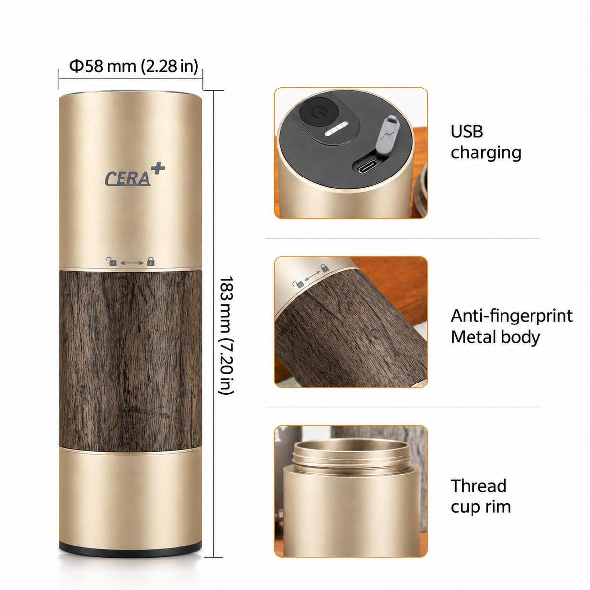 Portable Burr Coffee Grinder T771