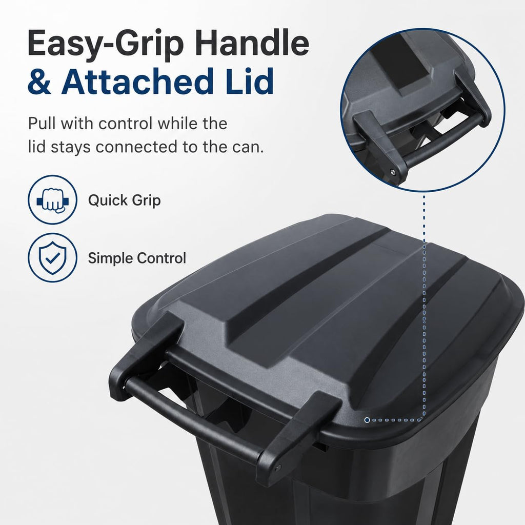 32-Gallon Heavy-Duty Wheeled Trash Can with Click-Lock Lid D534713