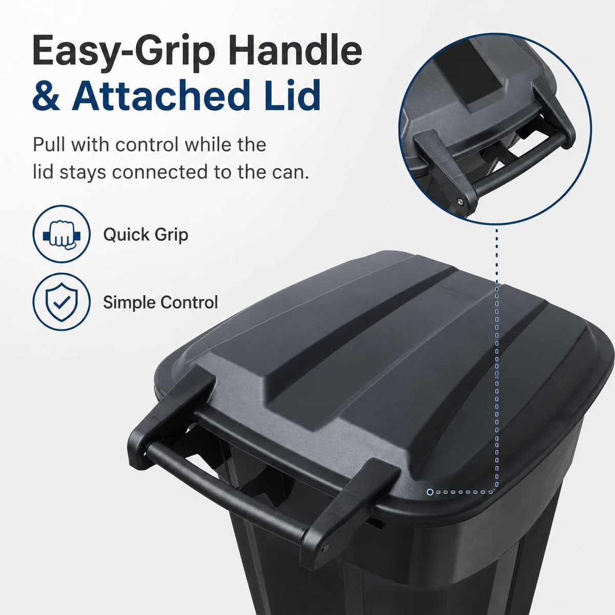 32-Gallon Heavy-Duty Wheeled Trash Can with Click-Lock Lid D534713