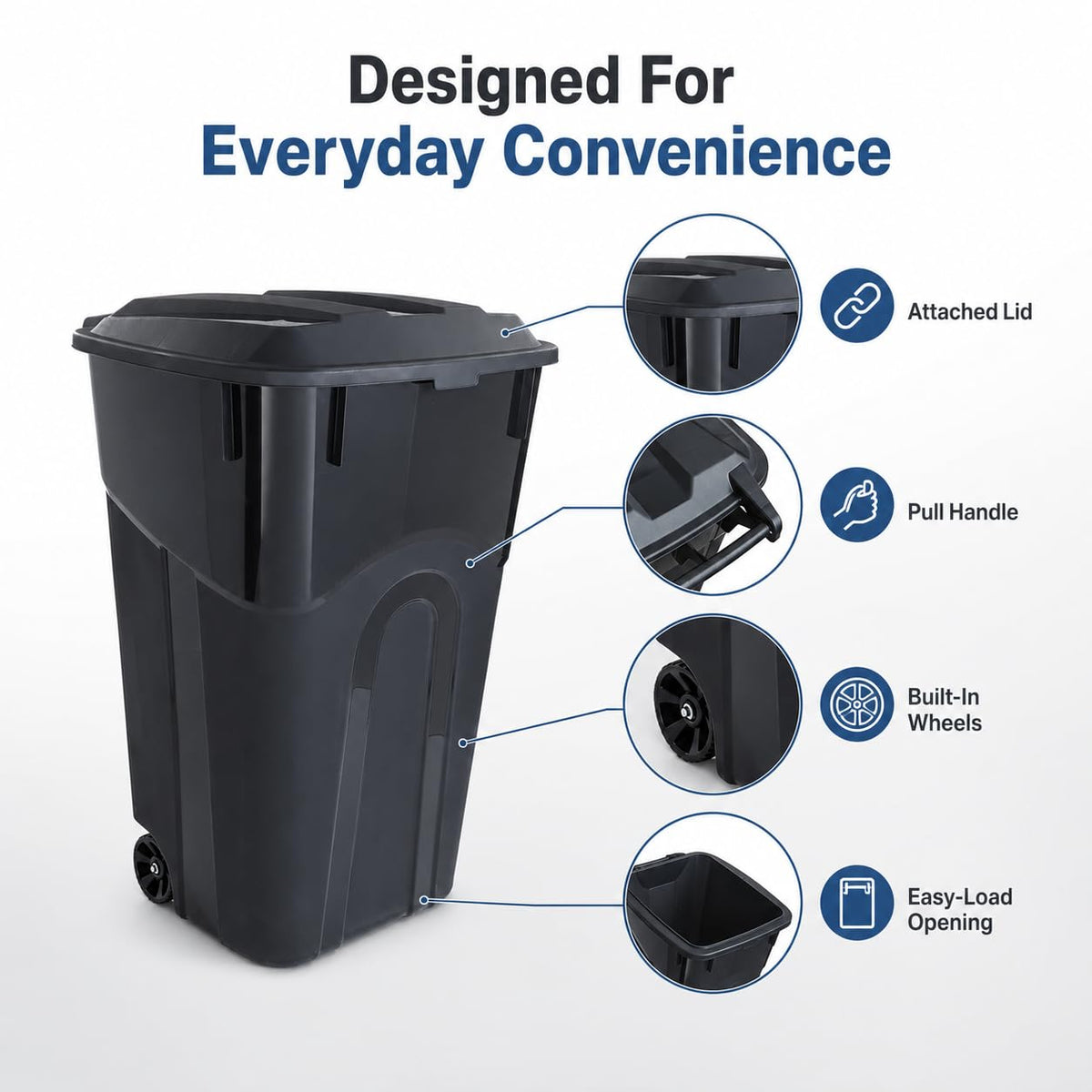 32-Gallon Heavy-Duty Wheeled Trash Can with Click-Lock Lid D534713
