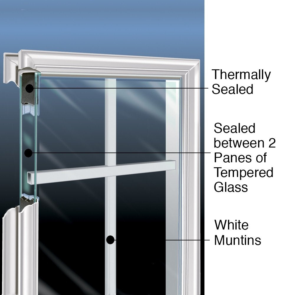 Steel Left-Hand Inswing 1/4 Lite 4-Panel Prehung Front Door 36" x 80" Y716416
