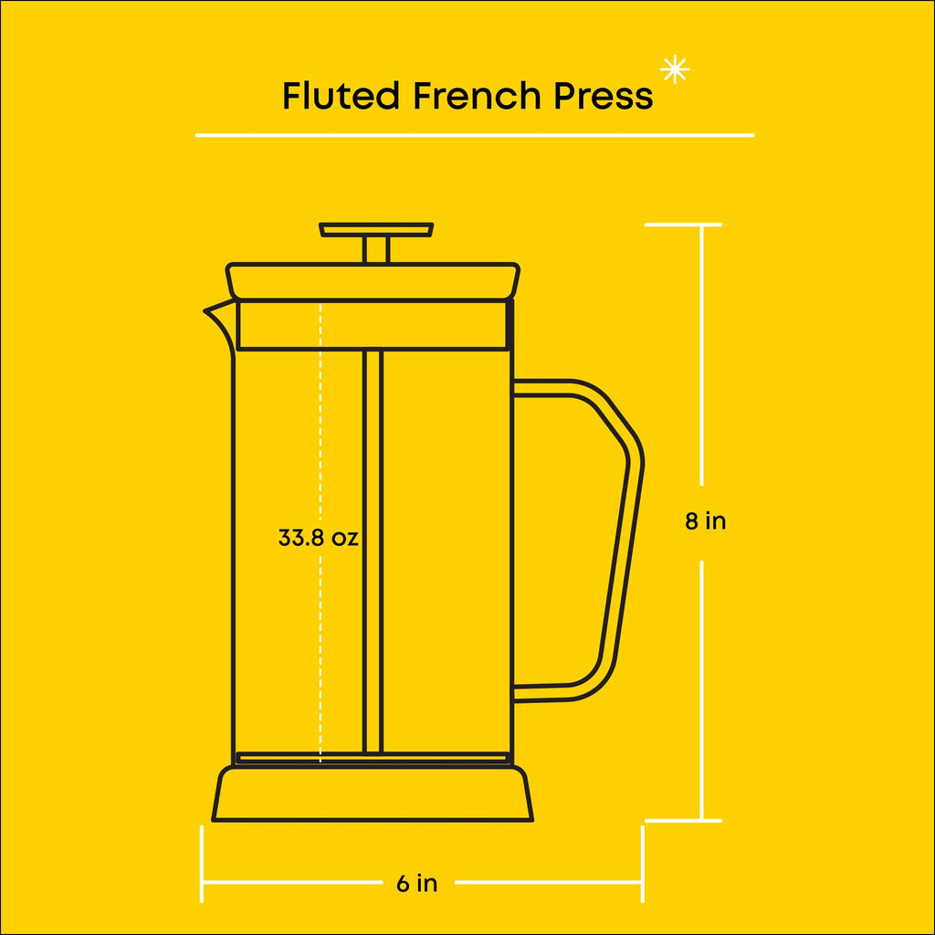 French Press Coffee and Tea Maker Set, 33.8oz Stainless Steel Borosilicate Glass O5039