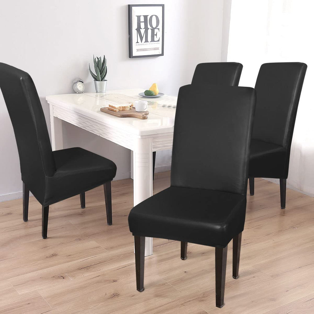 Pu Leather Waterproof Oilproof Stretch Dining Chair Covers 2 PCS K4165