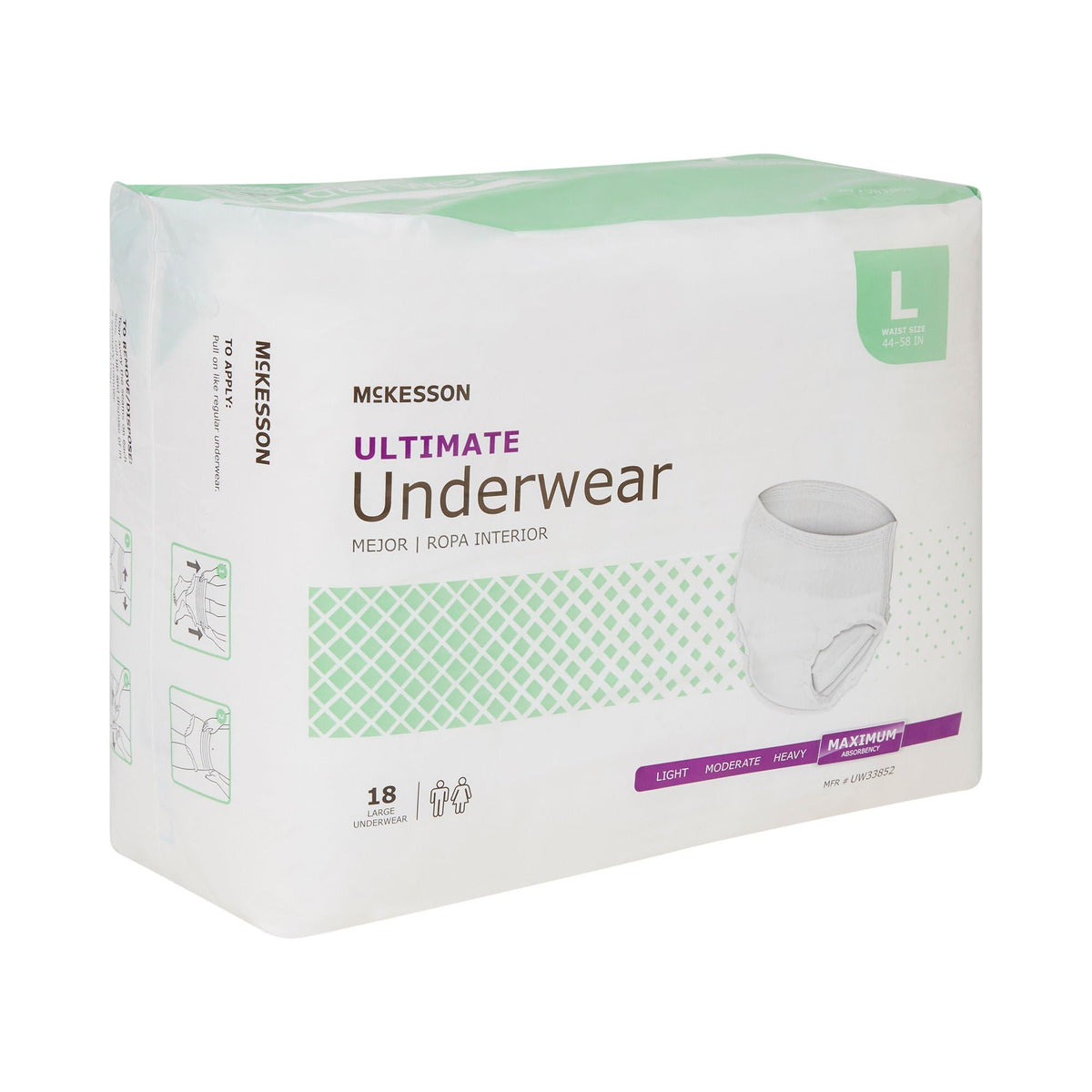 Adult Incontinence Underwear, Large, 72 ct W75290