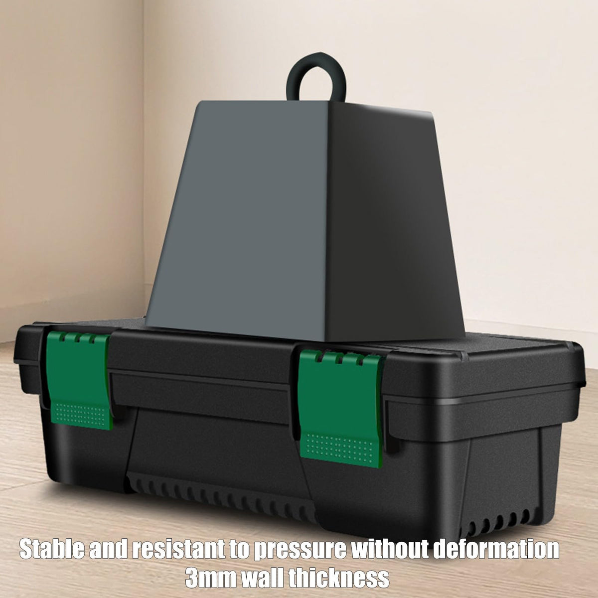 10-Inch Plastic Toolbox with Removable Tray and Double Lock P2784