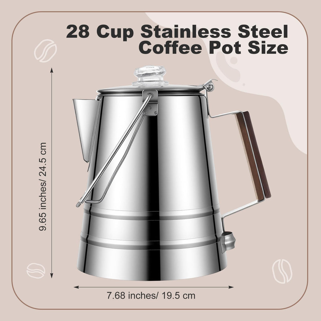 28 Cup Stainless Steel Percolator Coffee Pot N87636