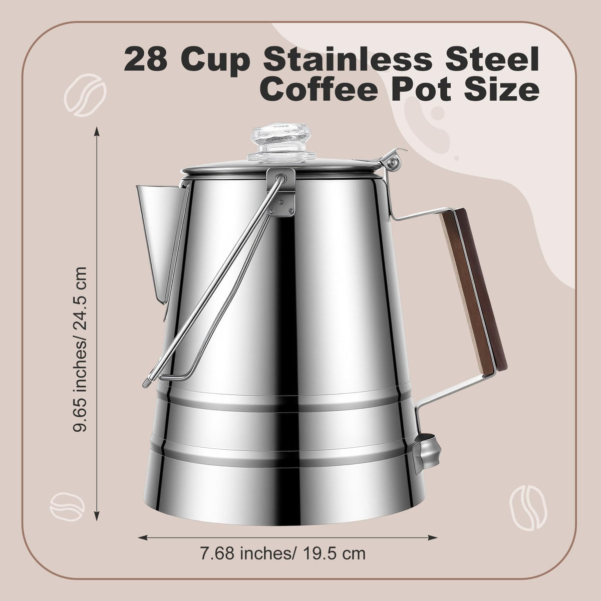 28 Cup Stainless Steel Percolator Coffee Pot N87636