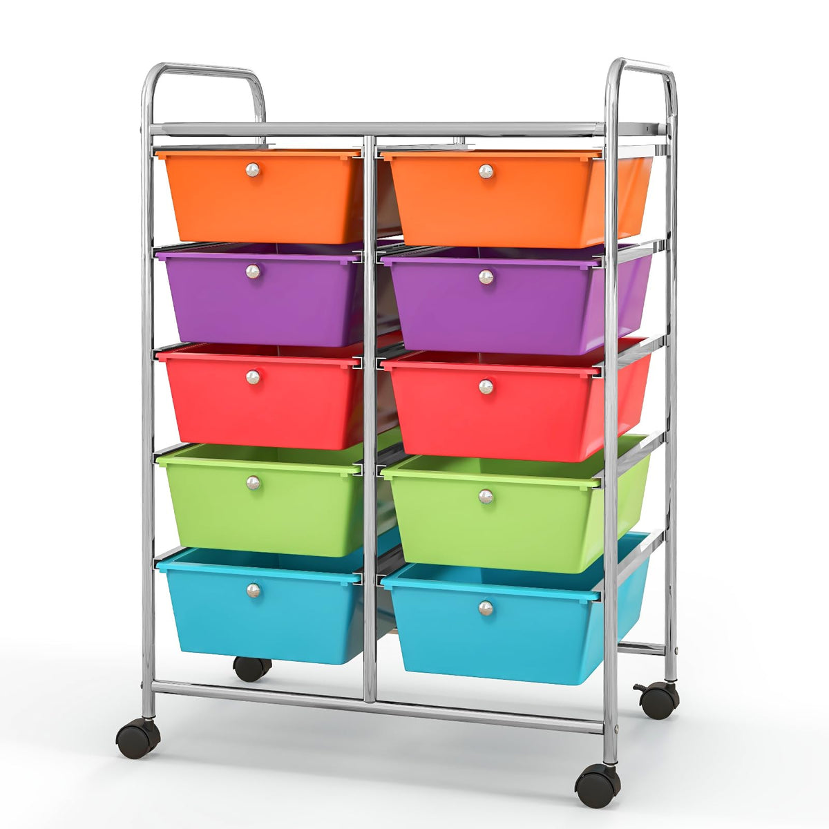 10 Drawer Rolling Storage Cart with Lockable Wheels I418