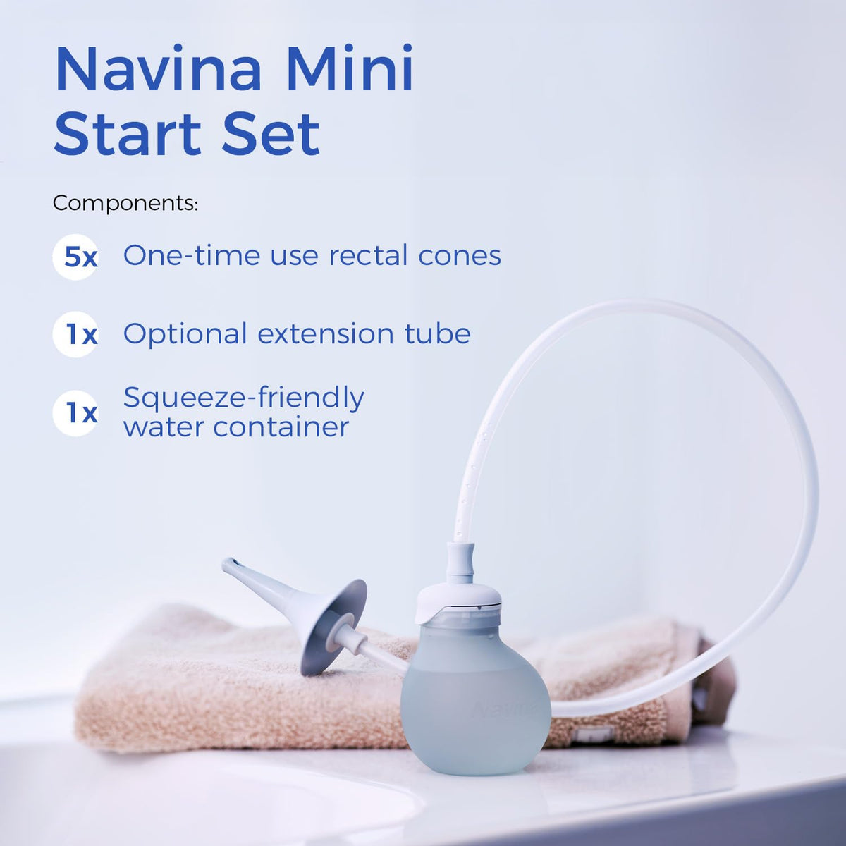 Low-Volume Enema Irrigation System with Water Bulb, Extension Tube, and 5 Rectal Cones N979439