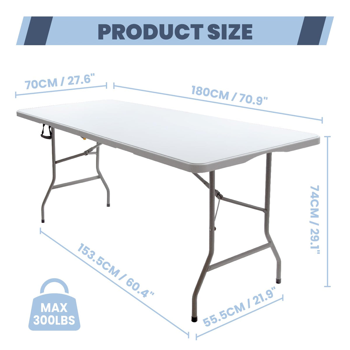 6FT Folding Picnic Table with Tablecloth F330
