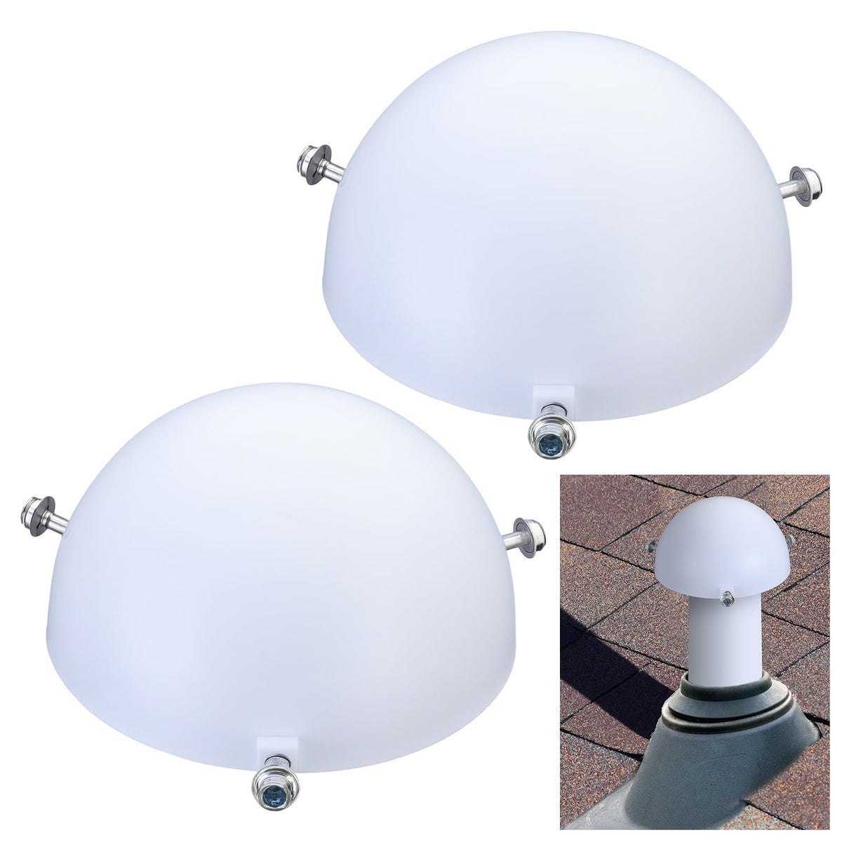 2 Pcs White Mushroom Vent Cap V3150