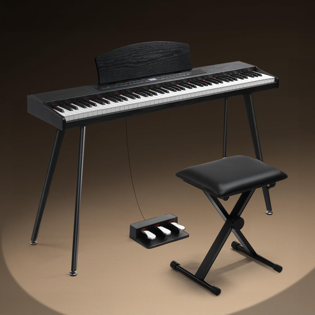88 Key Full Size Digital Piano Keyboard Set Black E11250