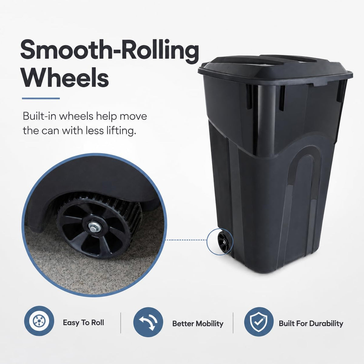 32-Gallon Heavy-Duty Wheeled Trash Can with Click-Lock Lid D534713
