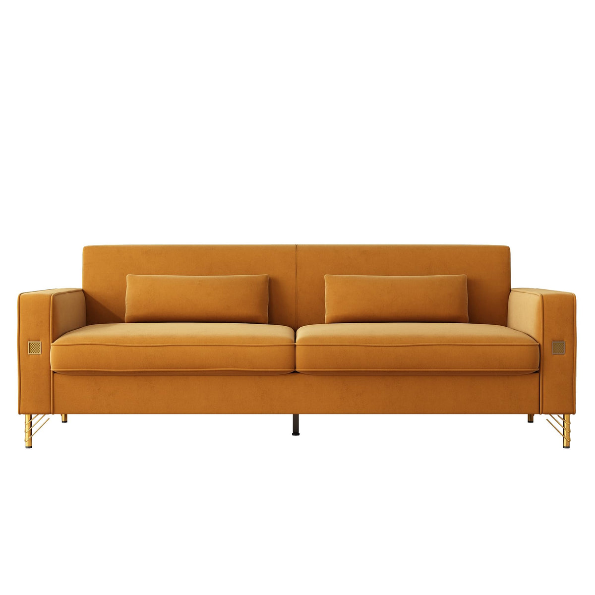 Oversized Velvet Sofa with Armrest and Removable Cushions H318667