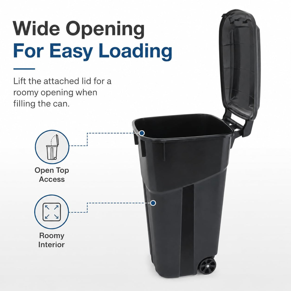 32-Gallon Heavy-Duty Wheeled Trash Can with Click-Lock Lid D534713