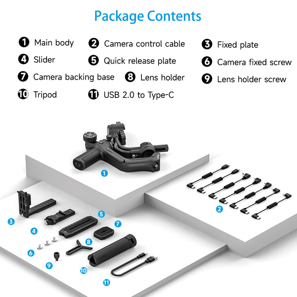 3-Axis Camera Gimbal Stabilizer with Touch Screen D3712