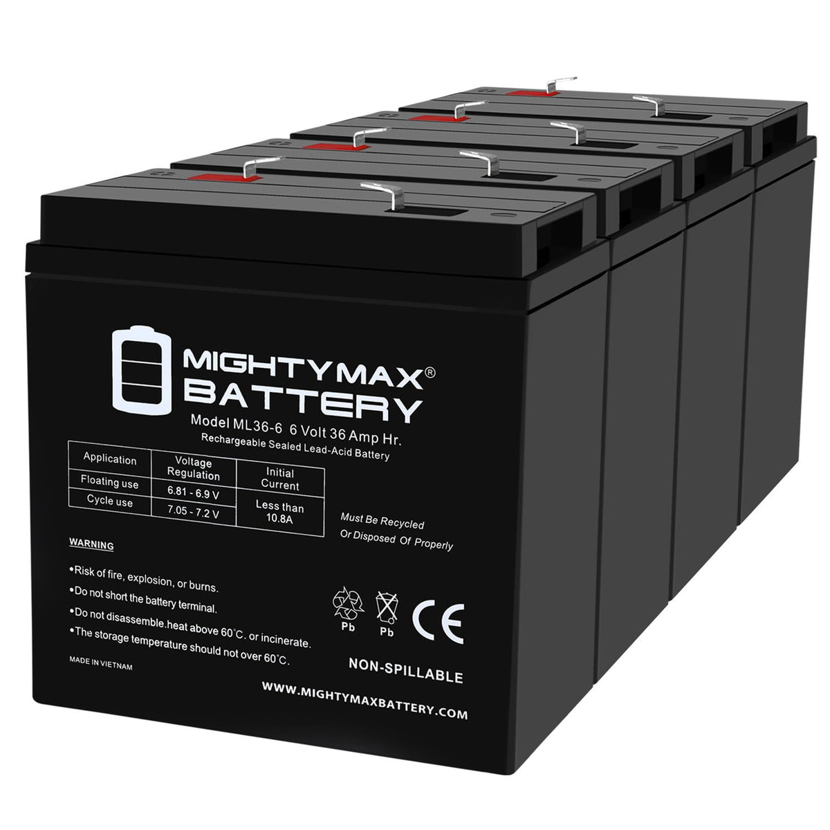 6V 36Ah AGM F2 Terminal Battery P28905