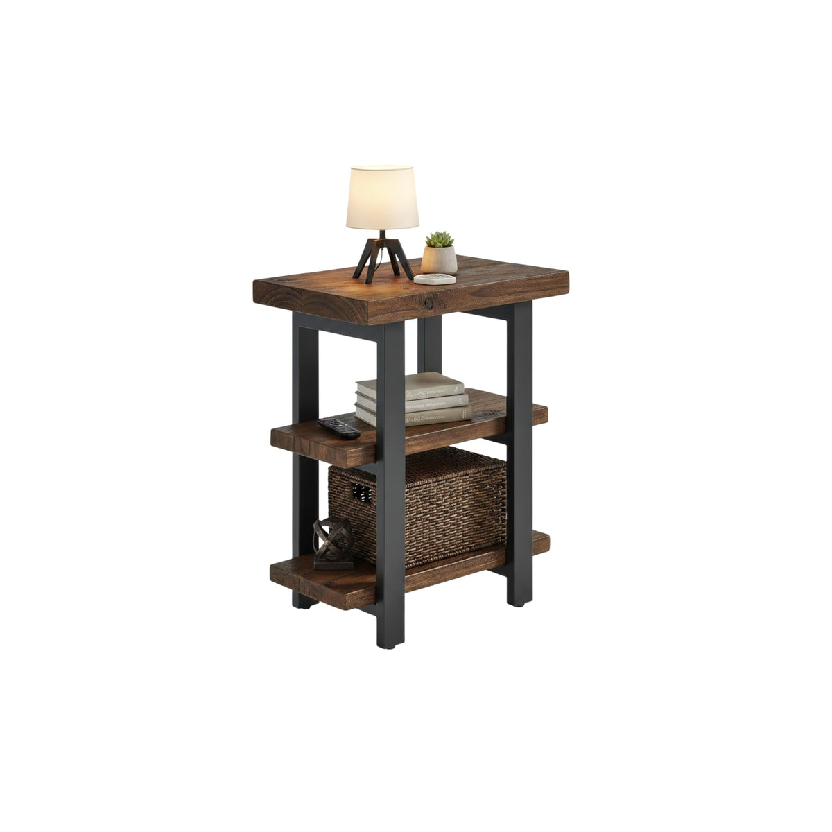 Solid Wood 3-Tier End Table V30606