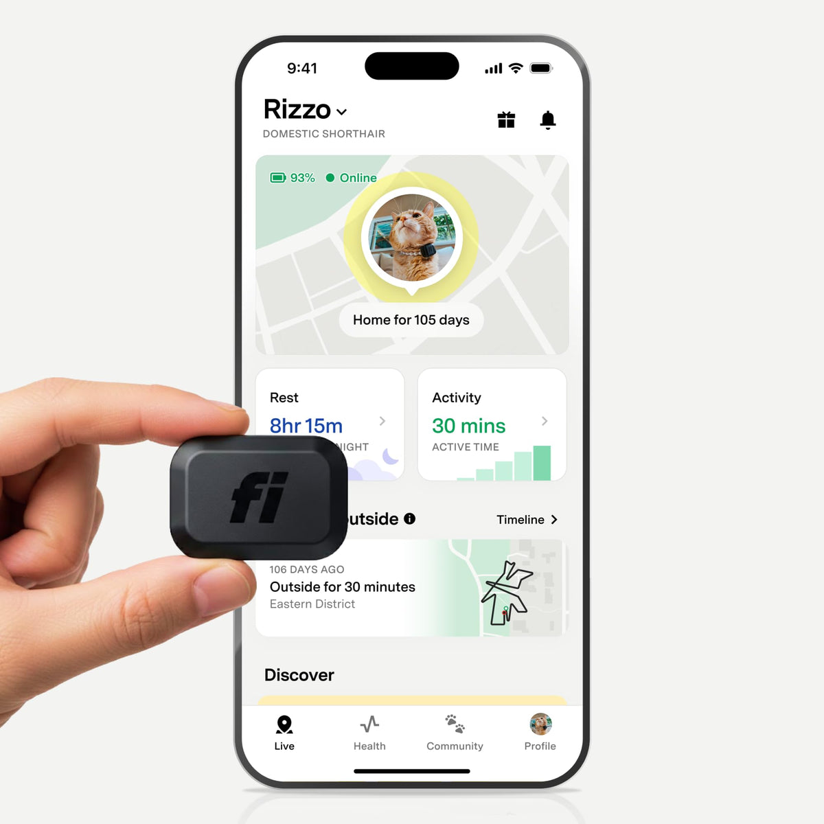 Mini GPS Cat Tracker Collar Attachment Q6434