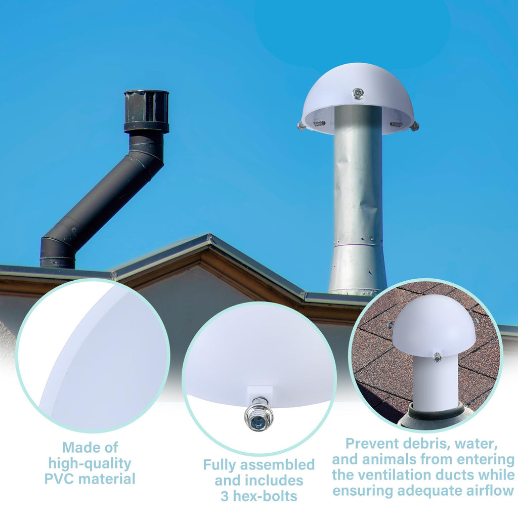 2 Pcs White Mushroom Vent Cap V3150