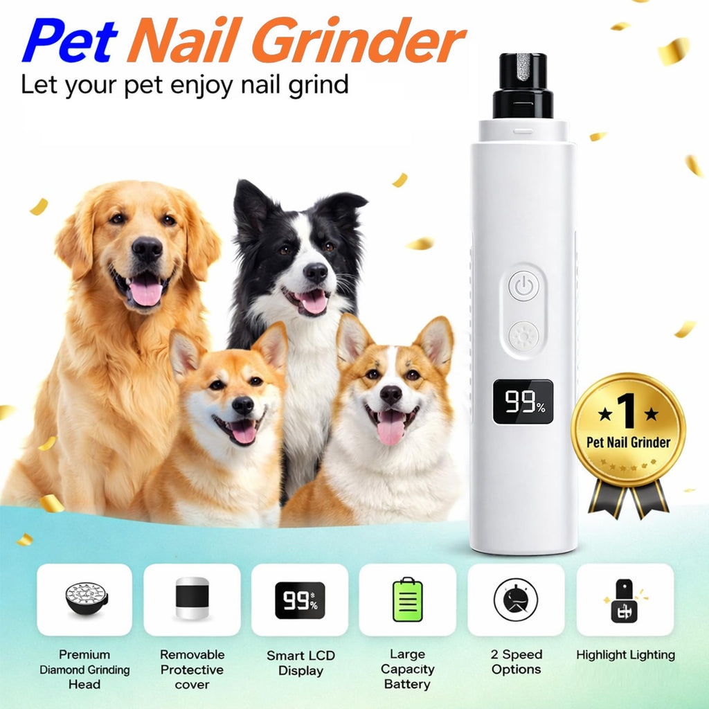 Dog Nail Grinder, 3-Speed Ultra Quiet with LED Light P168