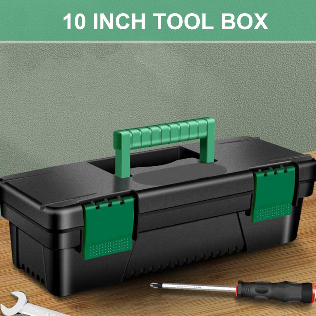 10-Inch Plastic Toolbox with Removable Tray and Double Lock P2784