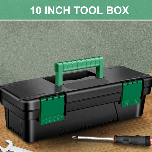 10-Inch Plastic Toolbox with Removable Tray and Double Lock P2784