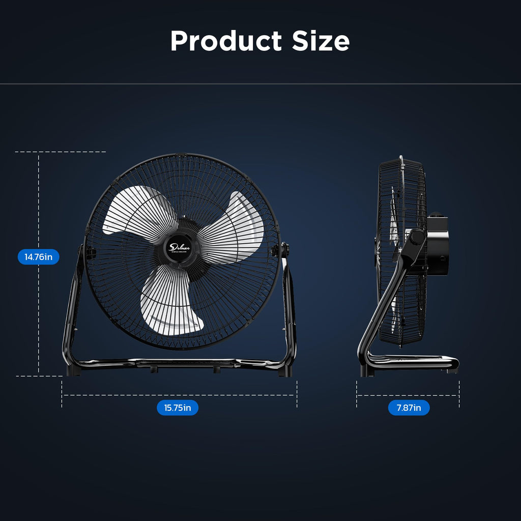 12 Inch 3-Speed Oscillating Metal Floor Fan A6084