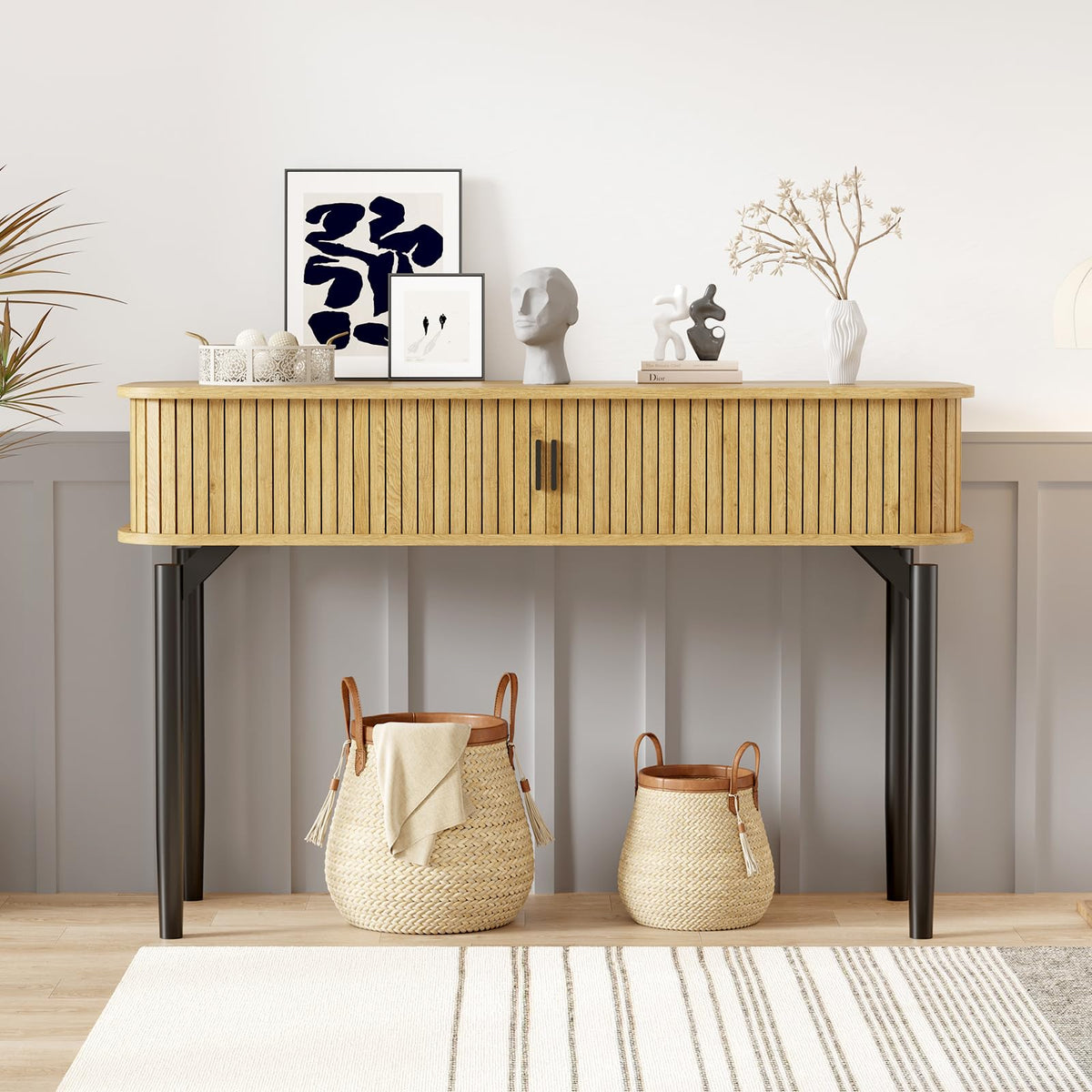 47 in Fluted Console Table with Storage G670019