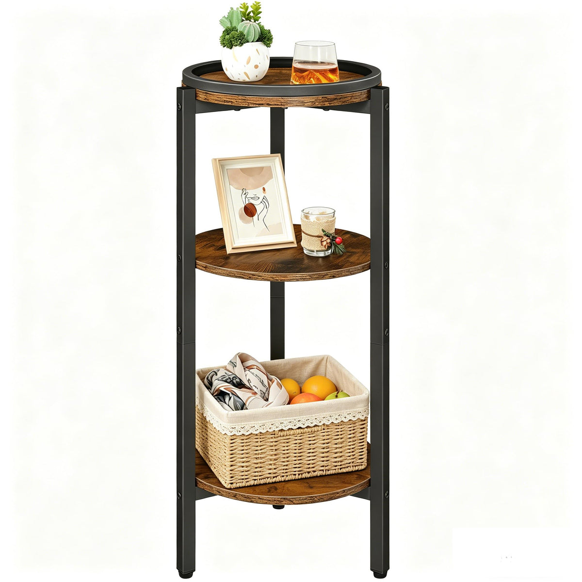 Small Round 3-Tier Side Table V901