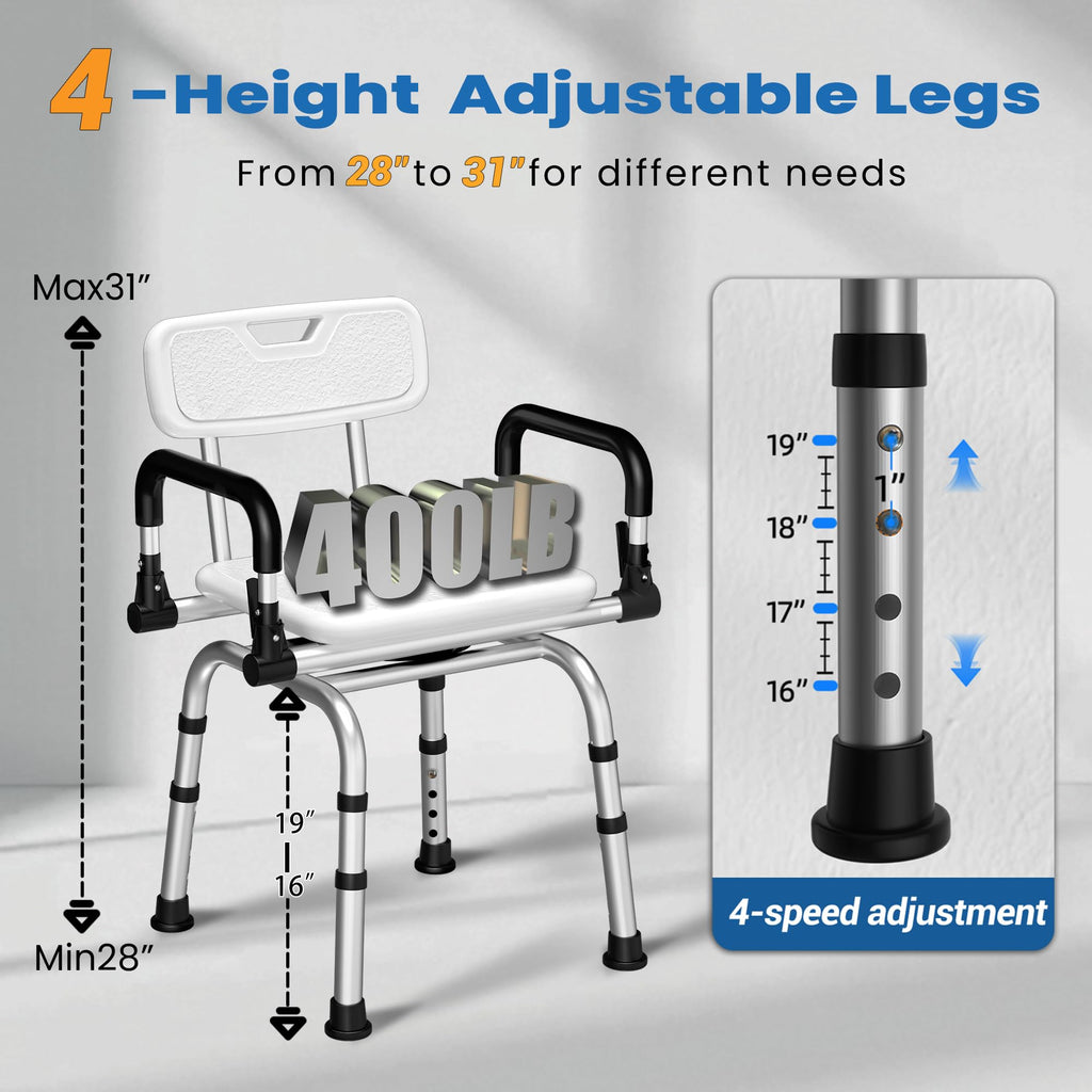 360° Rotating Adjustable Padded Shower Chair A961