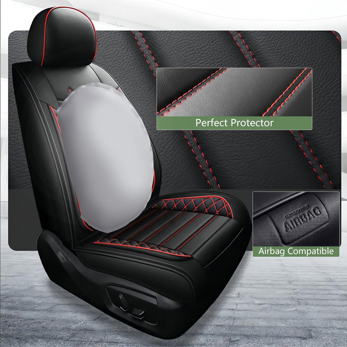 Leather 5-Seat Car Seat Covers Full Set Q144