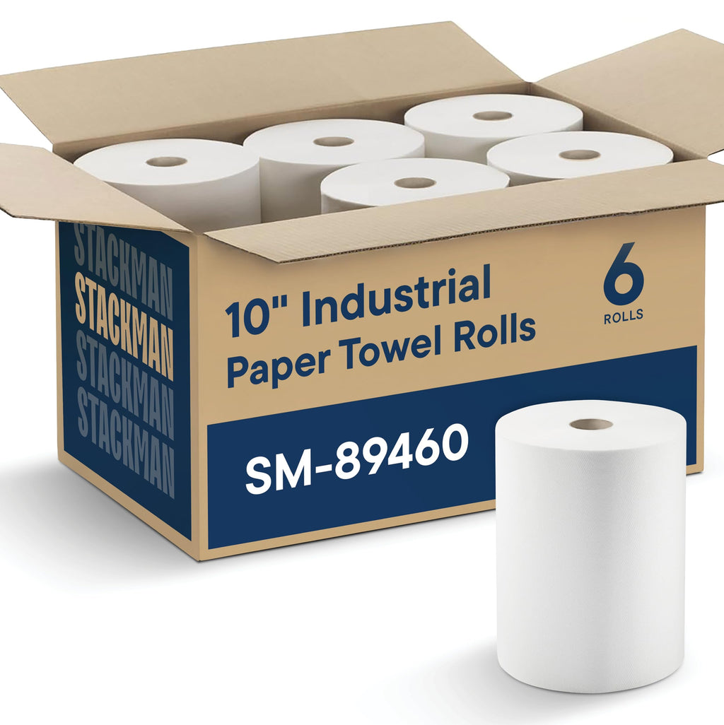 10 x 800 White Paper Towel Rolls 6 Pack P185348