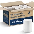 10 x 800 White Paper Towel Rolls 6 Pack P185348