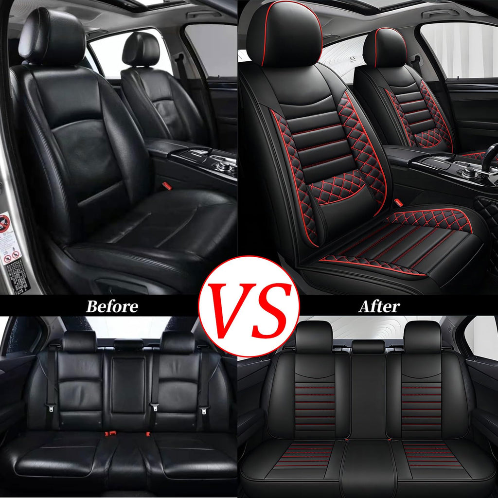 Leather 5-Seat Car Seat Covers Full Set Q144