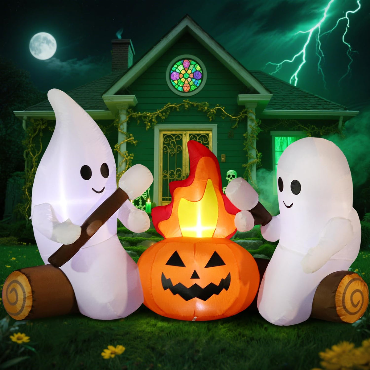 6FT Inflatable Halloween Decorations with Built-in LEDs B652443